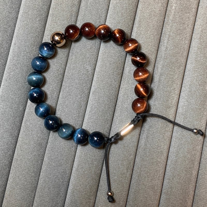 COLUMN Collective / Blue Tiger Eye / Red Tiger Eye / 8mm - 手链/手环 - 宝石 黑色