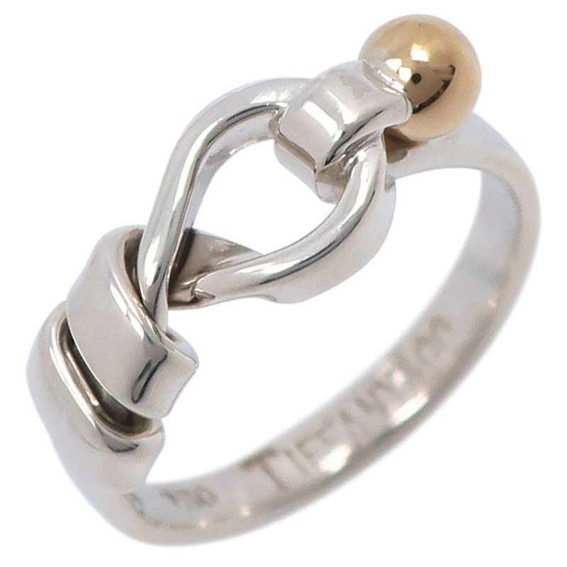 【日本直送】蒂芙尼 TIFFANY&Co. Hook & Eye 8.5号 戒指 银 925 x 18K 黄金 约 2.6g 女性用【二手】 - 戒指 - 银 银色
