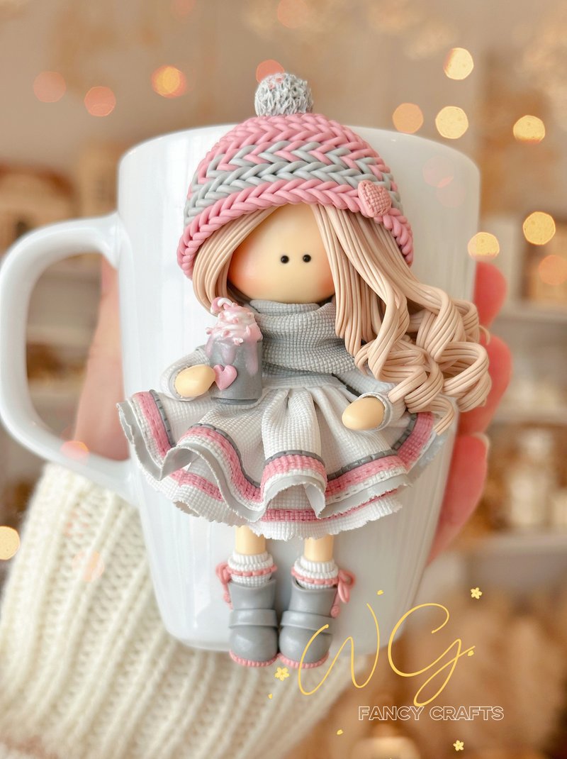 Doll Mug Handmade - 咖啡杯/马克杯 - 其他材质 