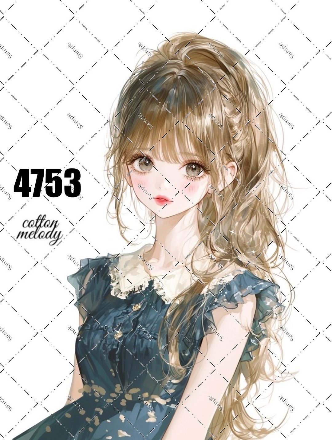 original sticker no.4753 人物贴纸 原创贴纸 原创人物贴纸 装饰贴纸 cotton melody - 贴纸 - 纸 