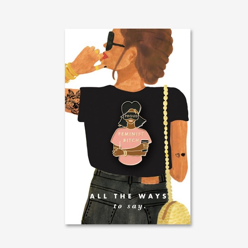 骄傲的女权主义者珐琅复古徽章 - 徽章/别针 - 珐琅 