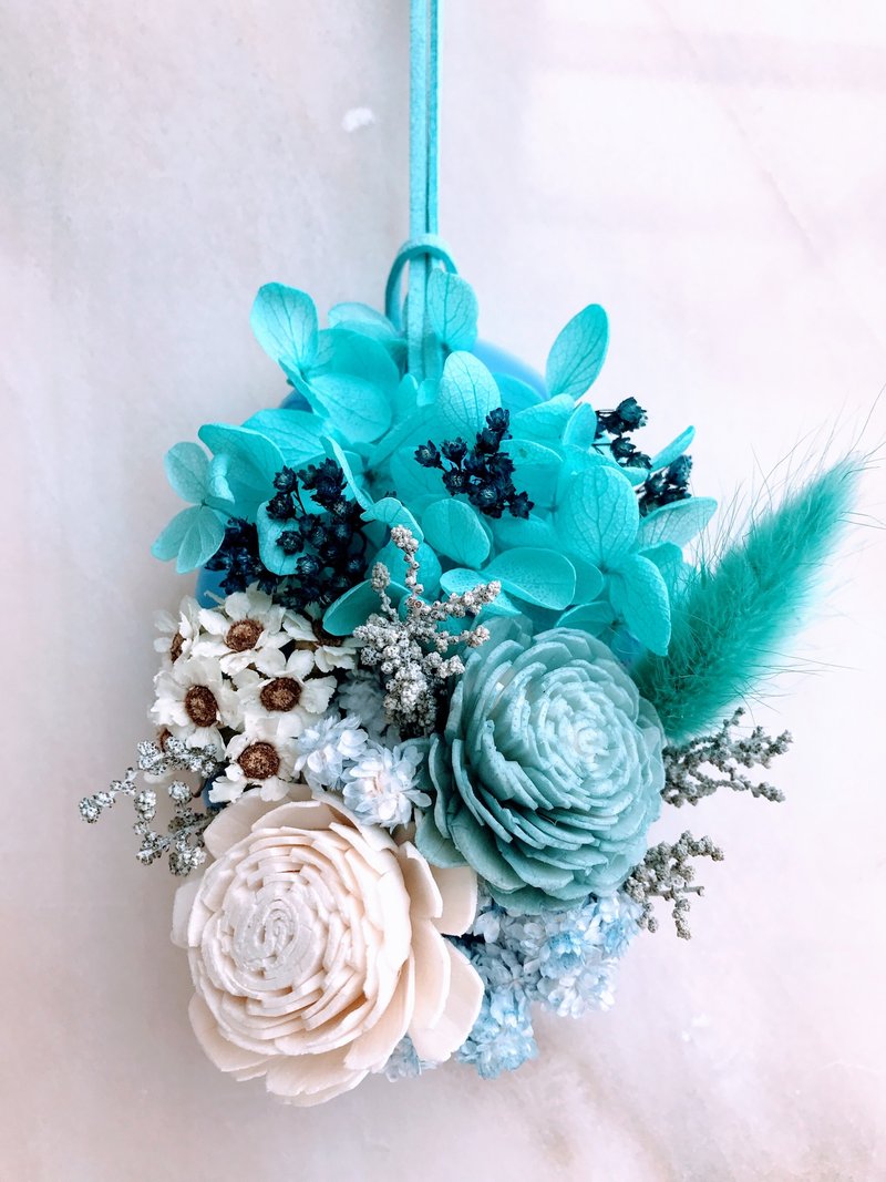 夏天的喜悦薰香砖 婚礼小物 居家摆饰 送礼  干燥花 情人节礼物 - 香薰/精油/线香 - 蜡 蓝色