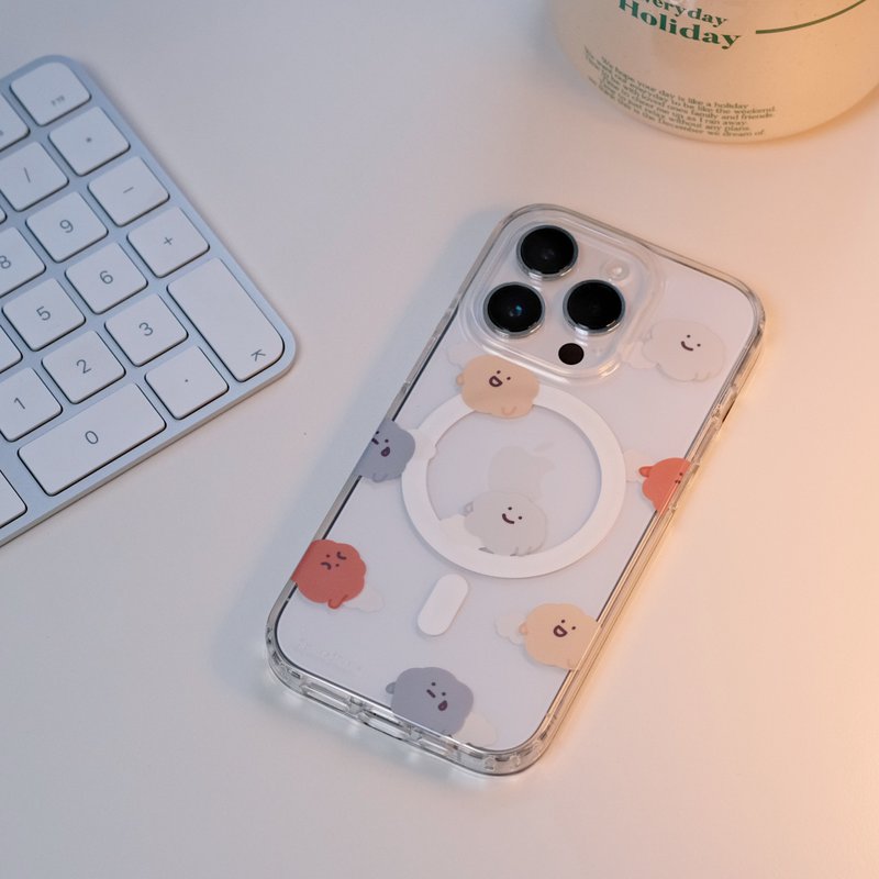 Do Nothing-磁吸防摔方块壳 iPhone 12~16 手机壳 - 手机壳/手机套 - 塑料 透明