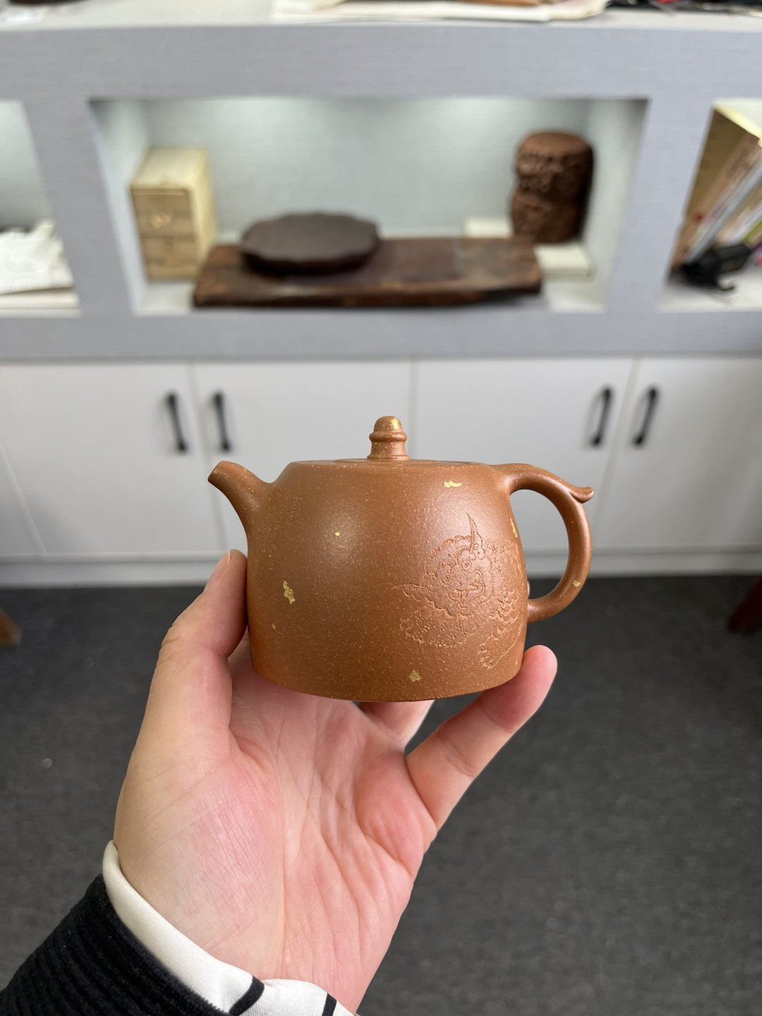 小汉铎 撒金 祥瑞 现货实拍 原矿优质降坡料 水色正宗润泽 型体 - 茶具/茶杯 - 陶 灰色