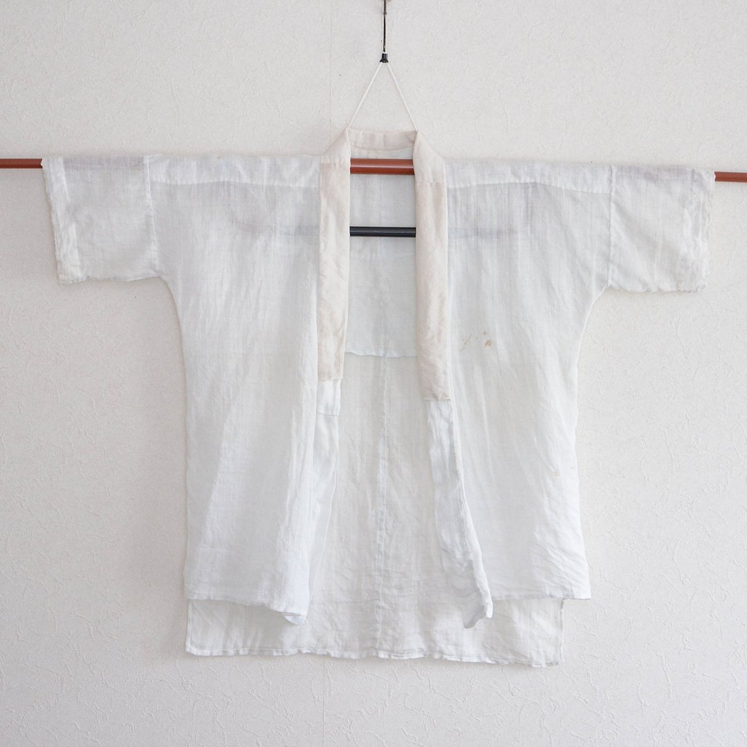 内衣和服旧布麻日本复古翻版材质素色单色 - 女装上衣 - 棉 白色