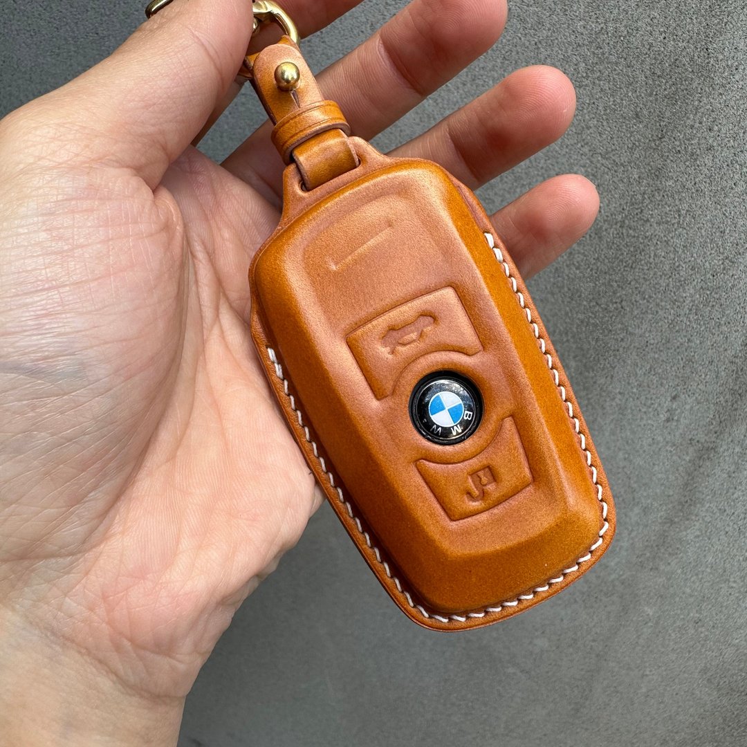 BMW 宝马 马臀 长版 钥匙皮套 手工塑形钥匙套 X5 X6 X7 F10 F30 - 钥匙链/钥匙包 - 真皮 灰色