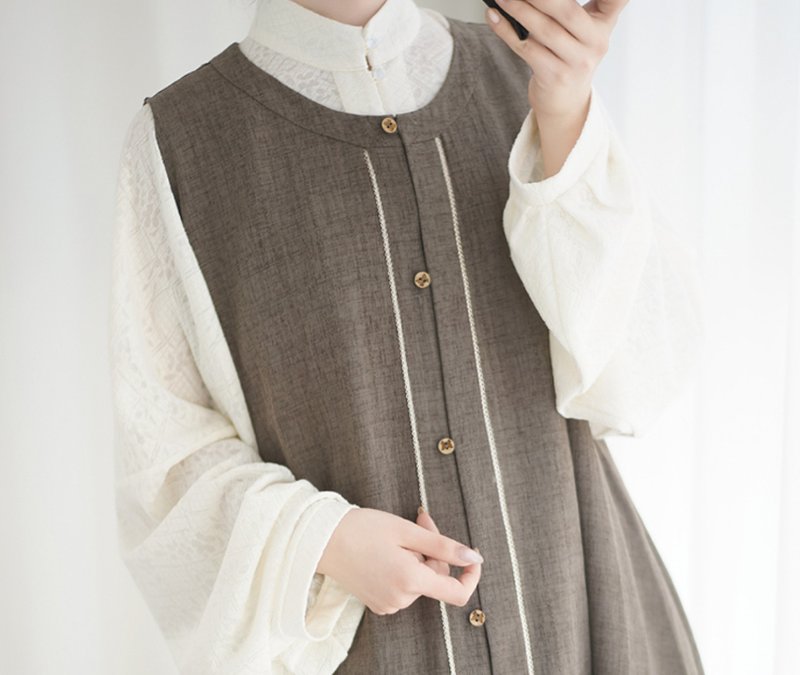 【明制汉服】多色比甲立领薄款背心/百迭裙 - 女装背心 - 其他材质 多色