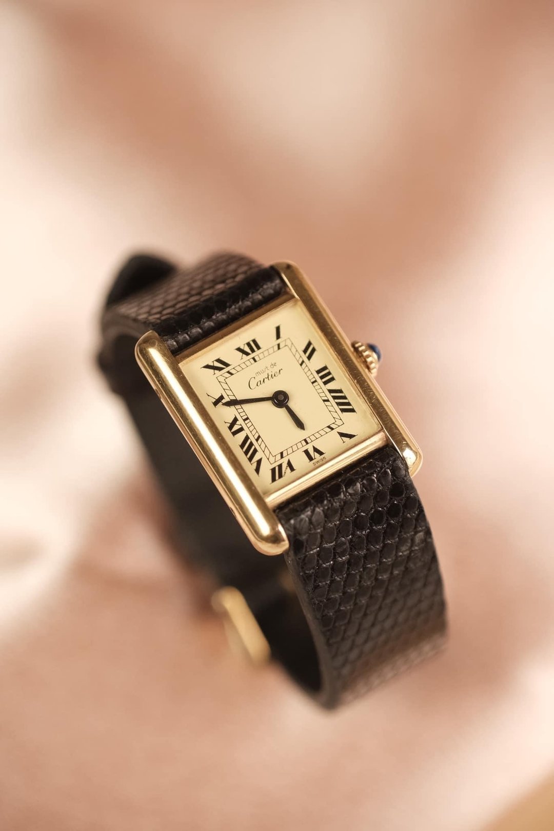 Cartier Tank Must vintage k金 古董卡地亚坦克女表 - 女表 - 24k 金 金色