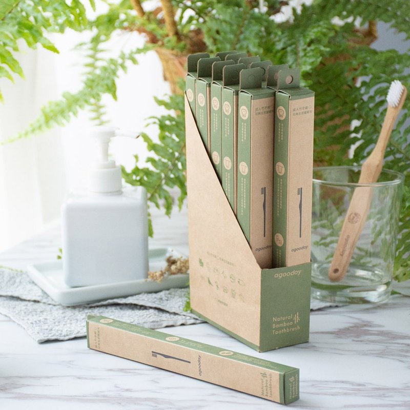 【好日子agooday】 环保竹牙刷─成人竹牙刷(可再生环保尼龙)12入 - 其他 - 竹 卡其色