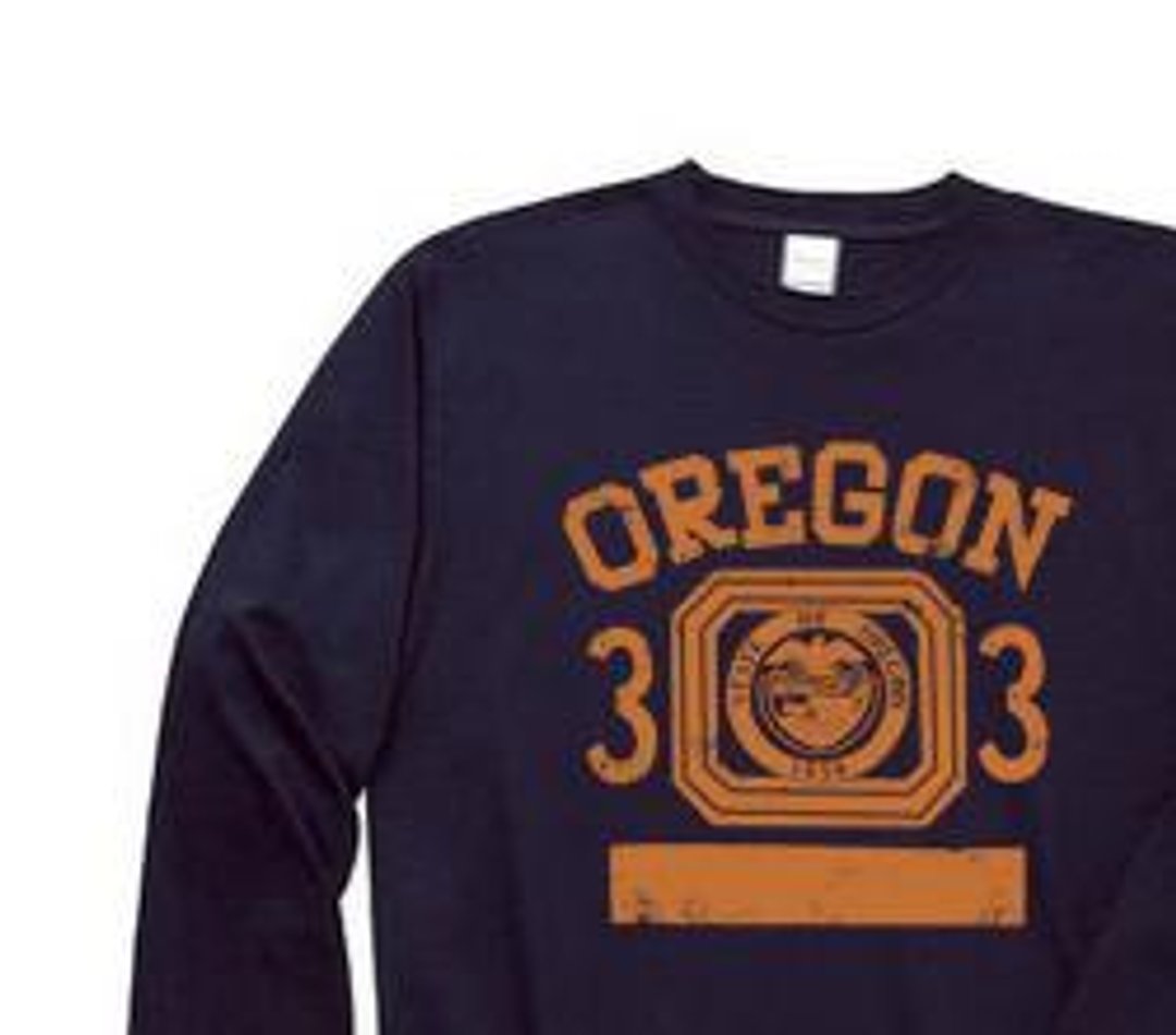 Oregon 33 Old School-style long-sleeved T-shirt [order product] - 中性连帽卫衣/T 恤 - 棉 蓝色