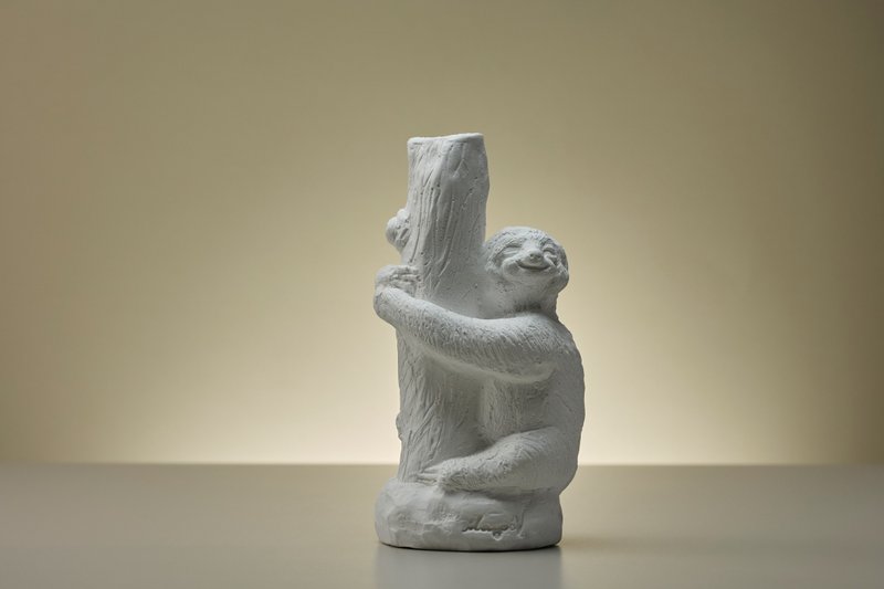 【野生动物系列】微笑的树懒 扩香石 书挡 | 礼盒包装 - 香薰/精油/线香 - 其他材质 白色