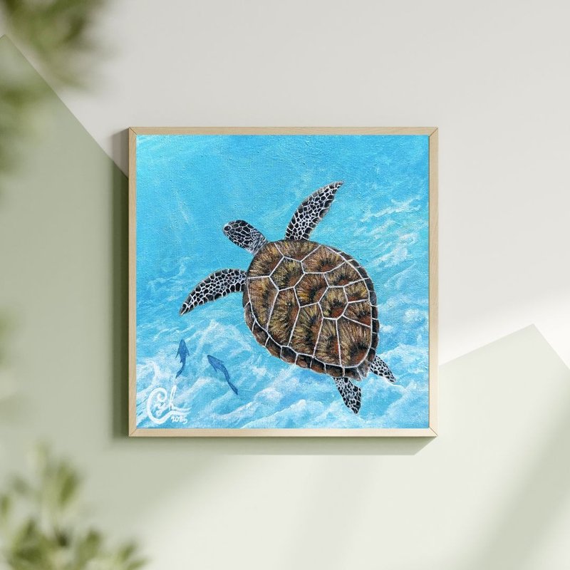 和我一起 迷你海龟2　With Me Mini Sea Turtle 2 - 订制画像 - 棉．麻 多色