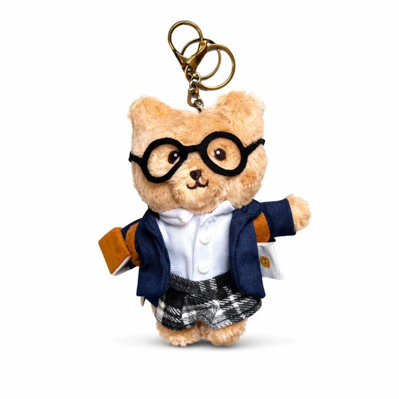 老师熊 免费刺绣  林檎小熊穿制服 绒毛玩偶钥匙圈 教师节礼物 - 钥匙链/钥匙包 - 聚酯纤维 