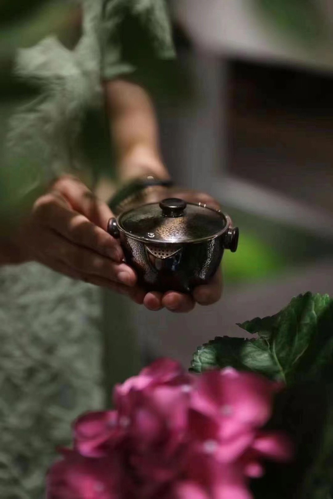 尚帧品 玉露盖碗 纯银盖碗 手抓壶 便携纯银小茶壶 140cc - 茶具/茶杯 - 纯银 
