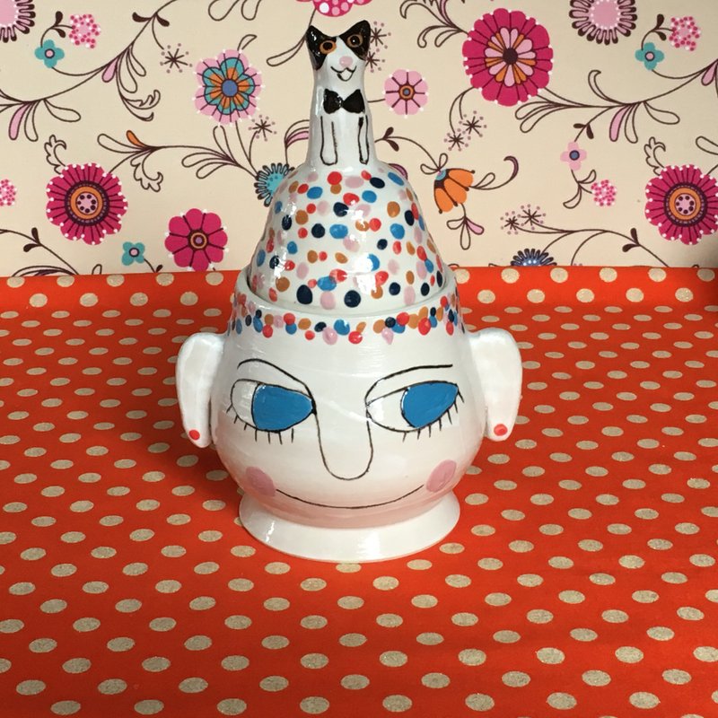 Candy pot Clorful Buddha - 花瓶/陶器 - 陶 多色