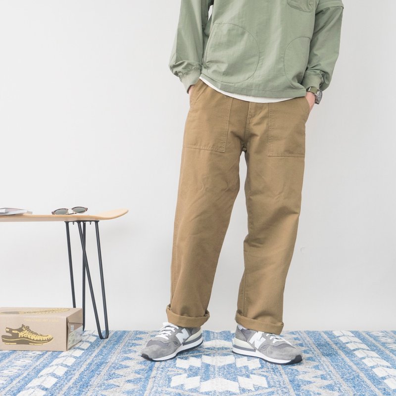 日系搭配 美式复古 OG-107军裤 休闲口袋面包裤 中性裤子 - 男士长裤 - 棉．麻 卡其色