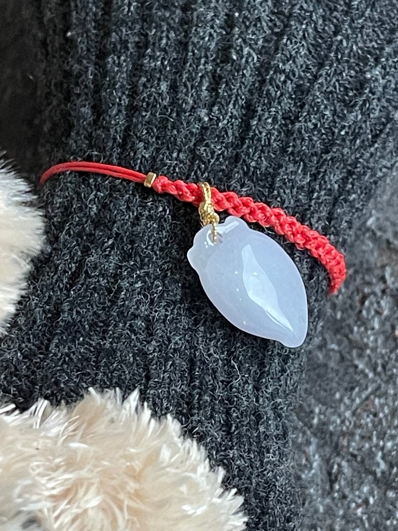 桃心翡翠手环缅甸玉 无优化 天然A货翡翠 牛奶白底色 冰亮可爱 - 手链/手环 - 玉石 