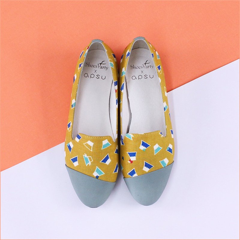 Shoes Party 登上富士山 斜拼接欧贝拉 /手工订制/日本布料/M2-16005F - 女款休闲鞋 - 其他材质 