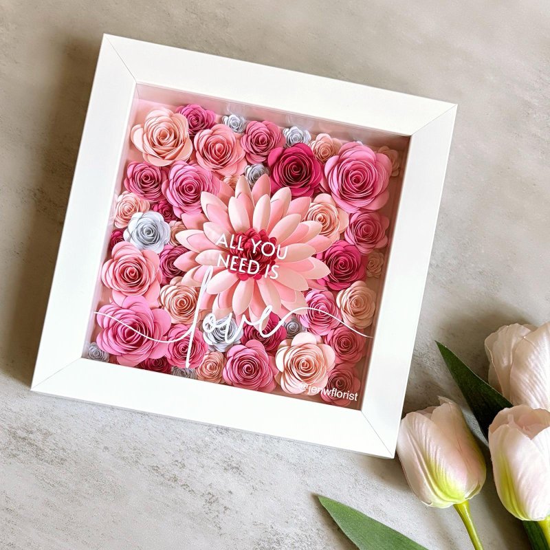 All You Need Is Love 粉红色纸花礼盒 - 摆饰 - 纸 粉红色