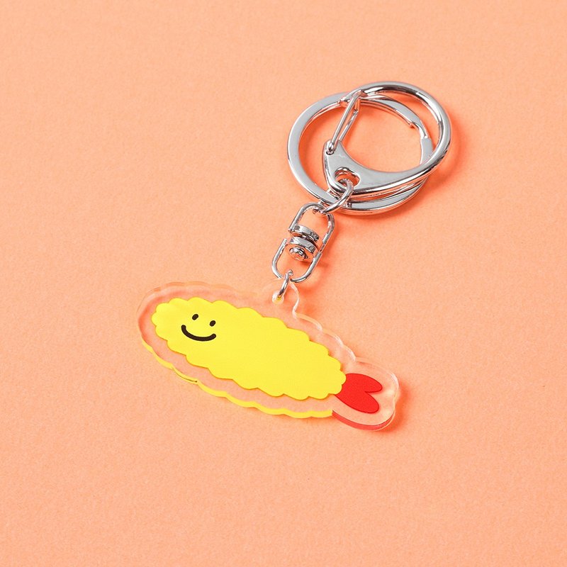 炸虾 吊饰 压克力 钥匙圈 - 钥匙链/钥匙包 - 压克力 黄色