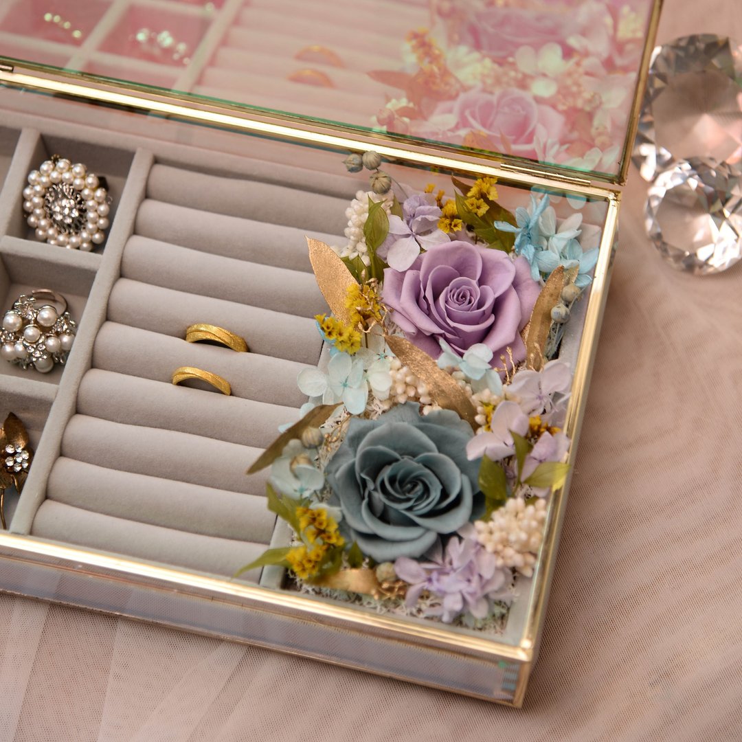 【珍藏】极光/欧若拉珠宝盒 永生花干燥花花盒 / 共3色 婚礼证婚 - 收纳用品 - 植物．花 红色