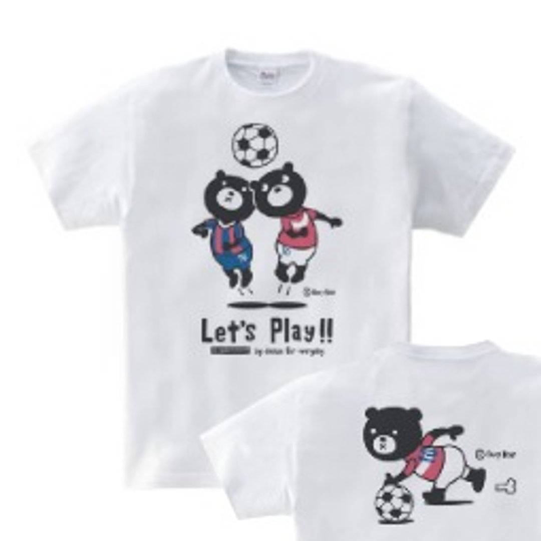 Soccer & Easy ☆ Bear WS~WL S~XL T-shirt order product] - 中性连帽卫衣/T 恤 - 棉 白色