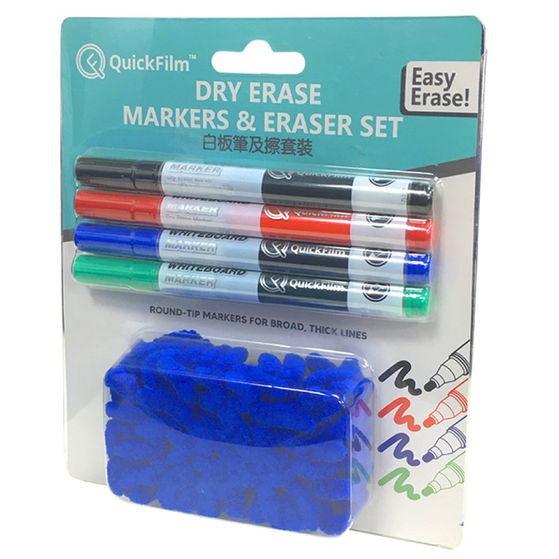 QuickFilm 白板笔及擦套装 - 圆珠笔/中性笔 - 其他材质 多色