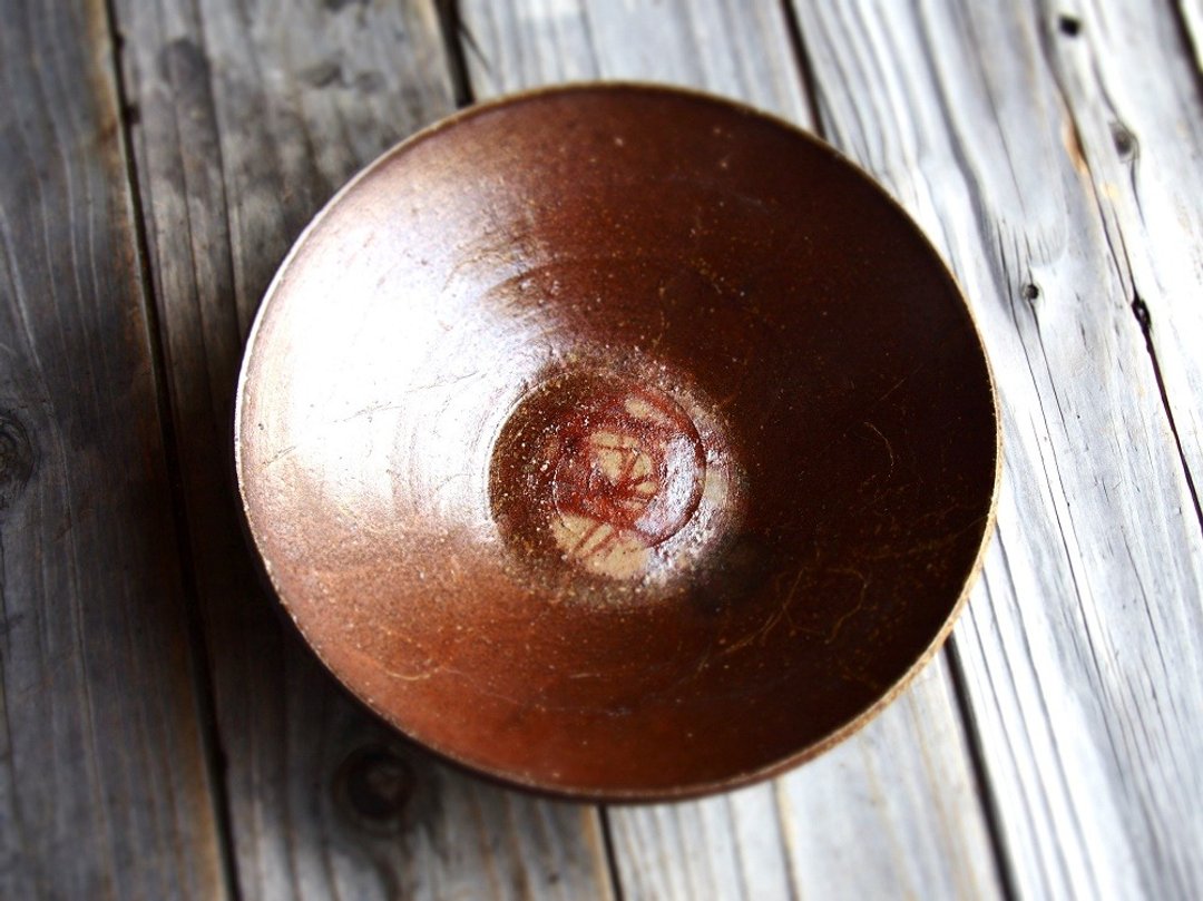 Bizen bowl (21.5cm) hc1-015 - 浅碟/小碟子 - 陶 咖啡色