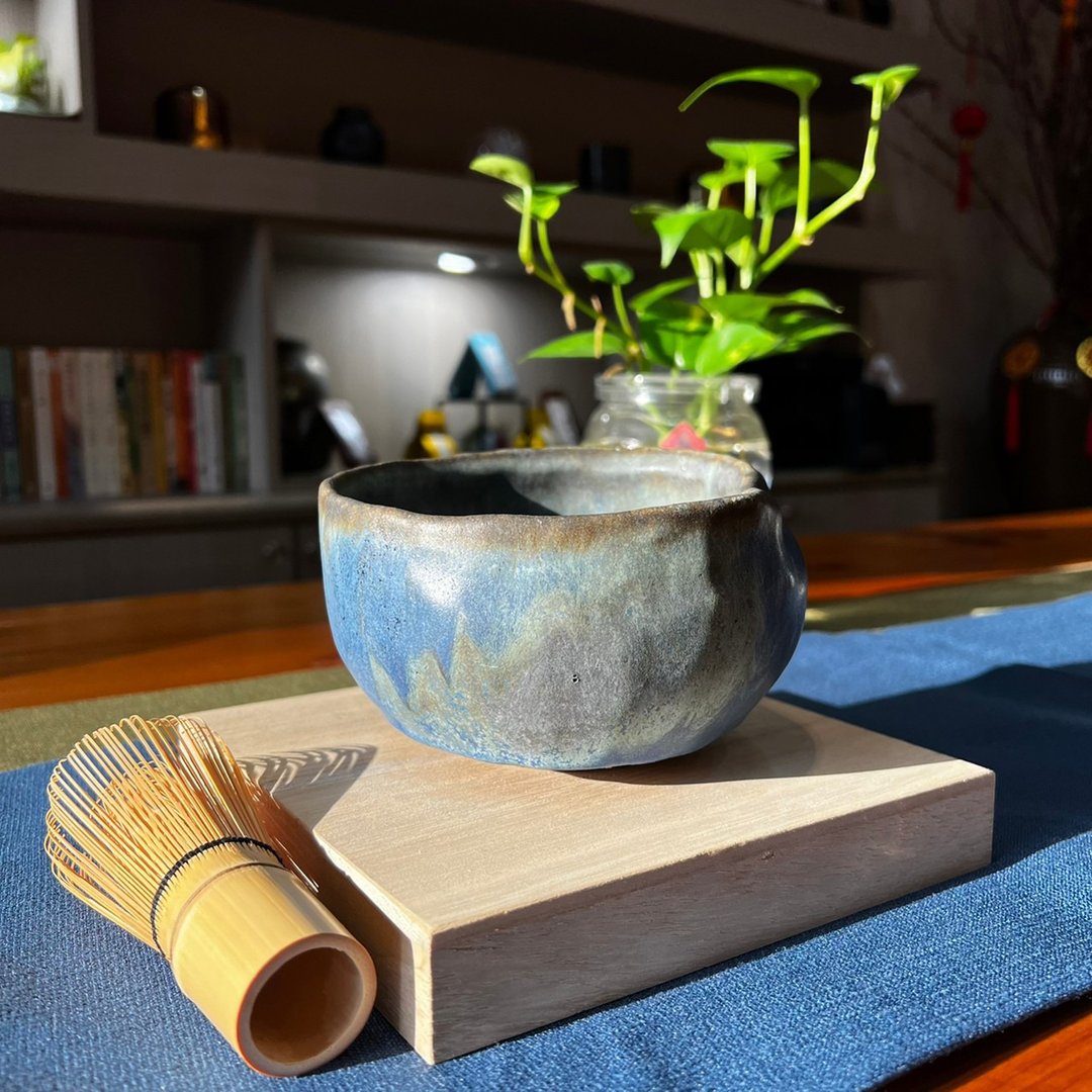 台湾陶艺大师苏秉康 - 宝蓝窑变茶碗(包窑作品) - 碗 - 陶 蓝色