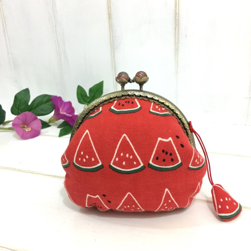 ✎ 口金包の魅力 | 日本捺染 | 盛夏西瓜口金包 | 10.5cm - 零钱包 - 棉 
