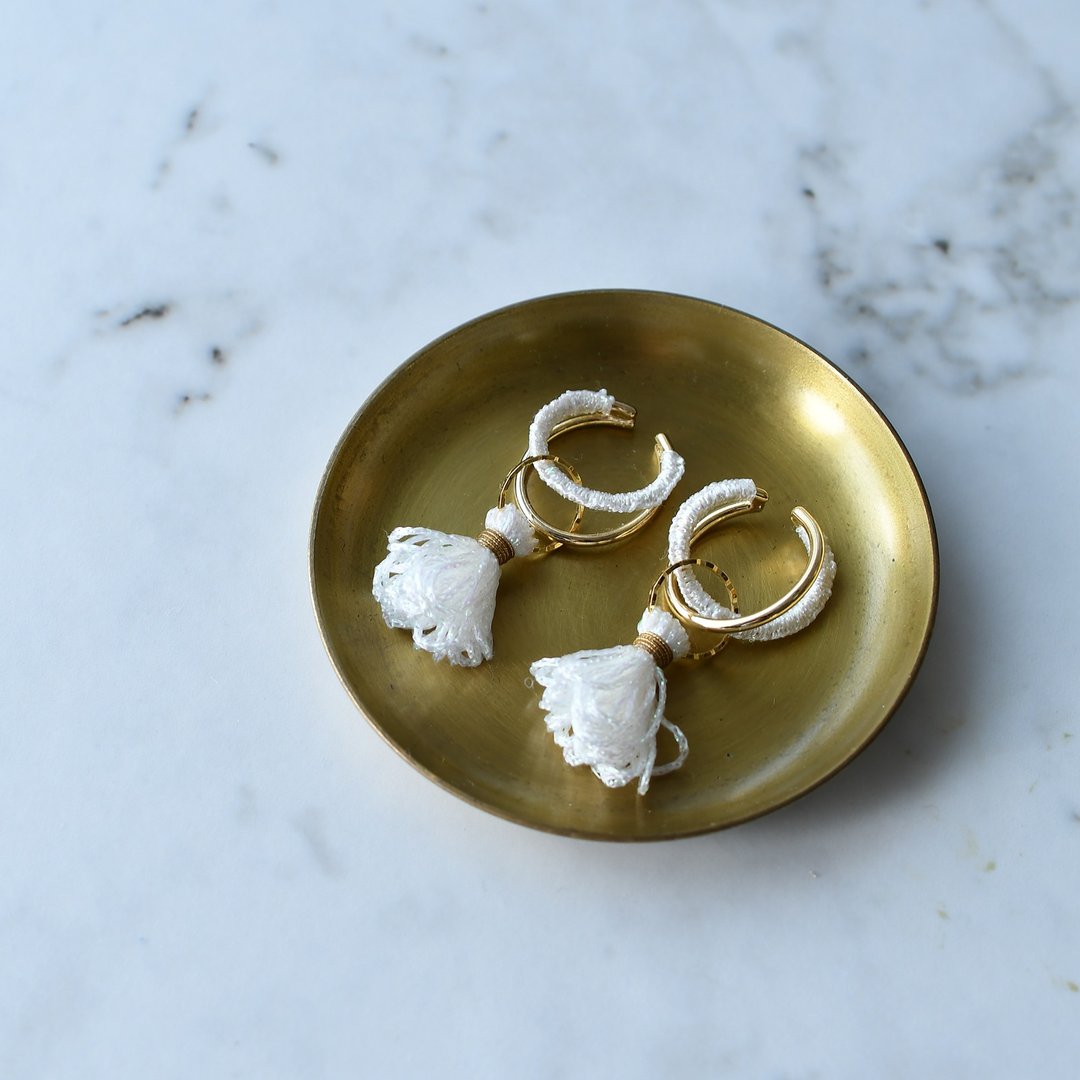Multiway Ear Cuffs/White - 耳环/耳夹 - 其他材质 白色