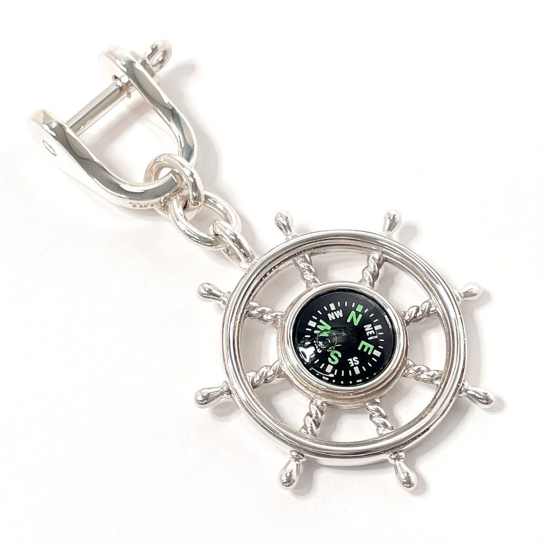 【日本直送 二手美品】蒂芙尼 TIFFANY&Co. 钥匙圈 吊饰 指南针 方位罗盘 稀有 古董精品 - 钥匙链/钥匙包 - 纯银 银色