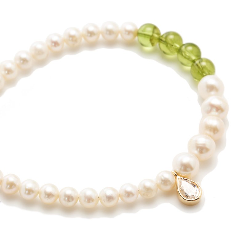 Graine Peridot Pearl Bracelet - 手链/手环 - 珍珠 金色