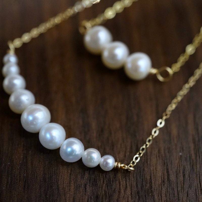 ITS-N132【14KGF项链・天然珍珠】珍珠项链 - 项链 - 珍珠 白色