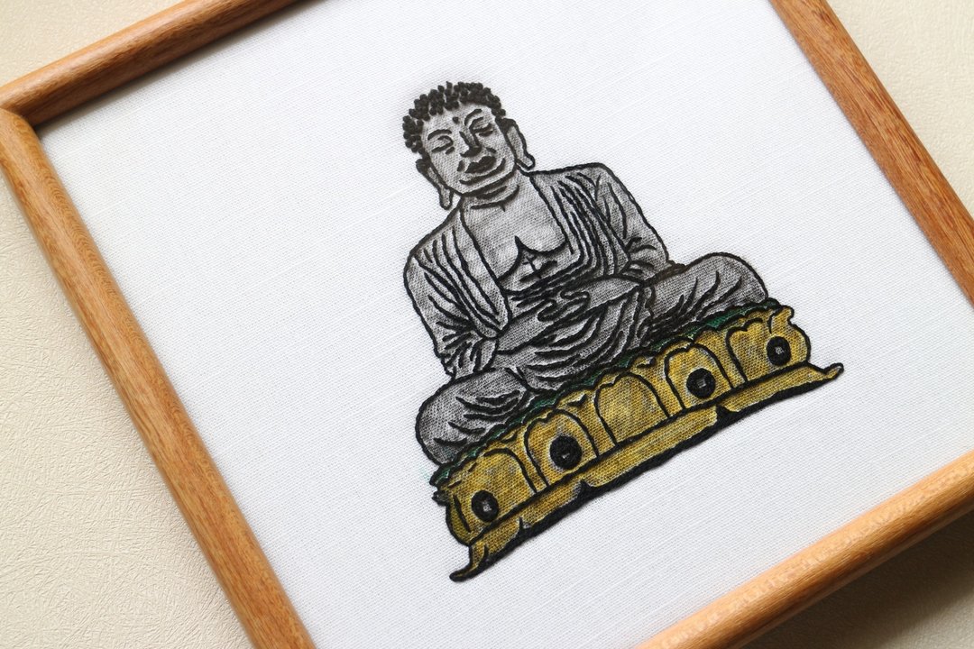 刺绣挂画  / 大佛 - 海报/装饰画/版画 - 棉 橘色
