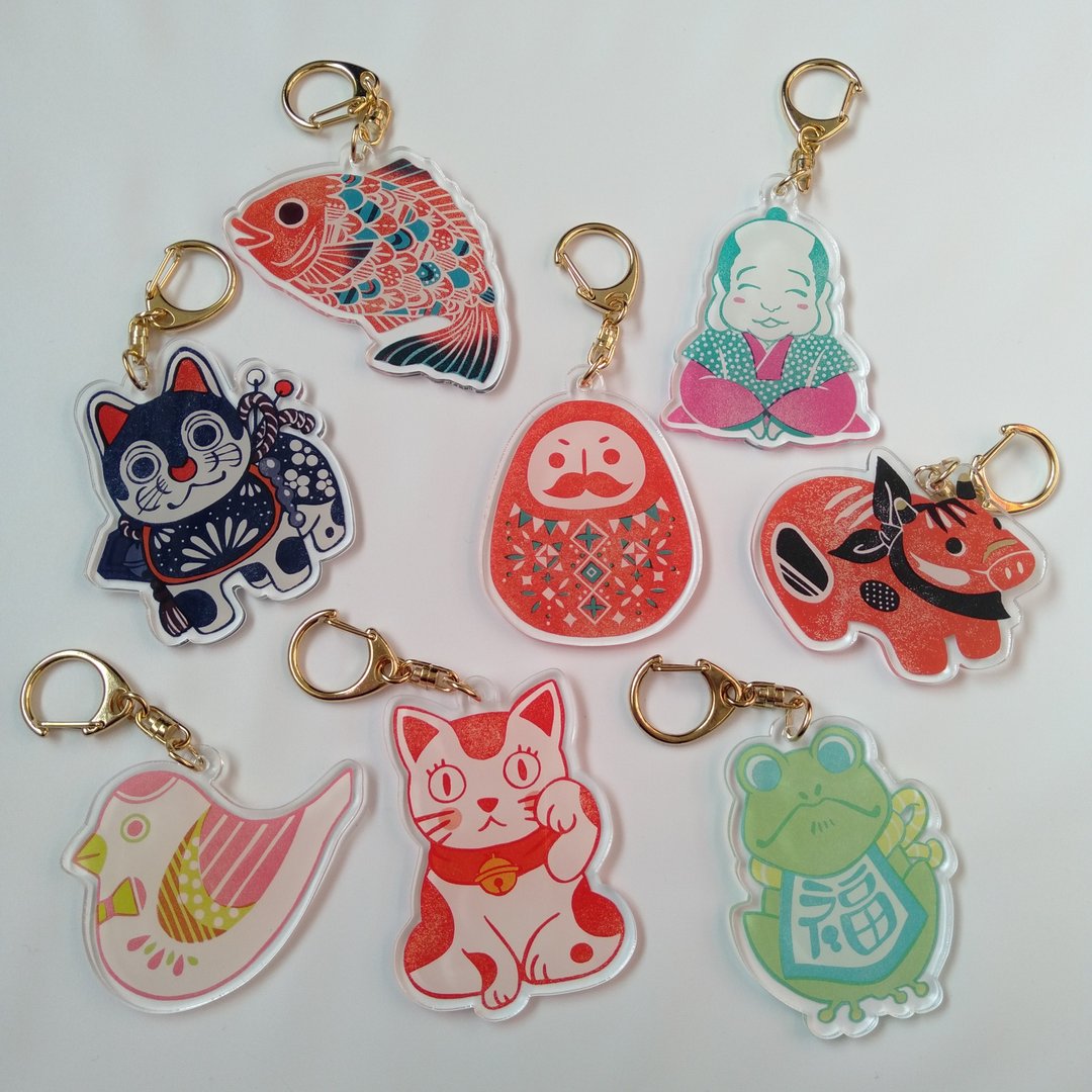 Goodluckcharm Key ring 2set - 钥匙链/钥匙包 - 压克力 红色