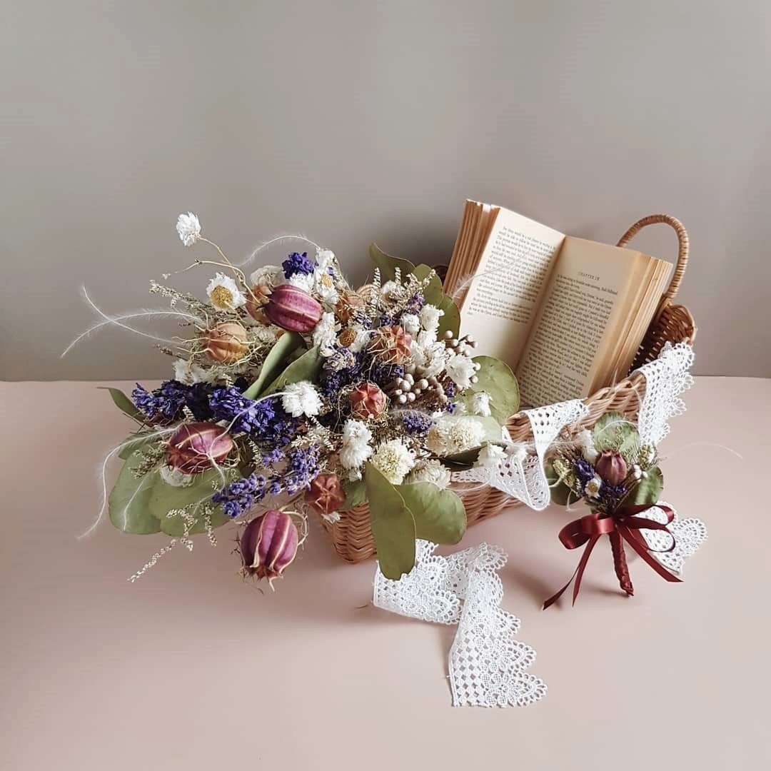 裸花 捧花 | 初雪_捧花皆为客定制作,欢迎私讯讨论 - 干燥花/捧花 - 植物．花 紫色