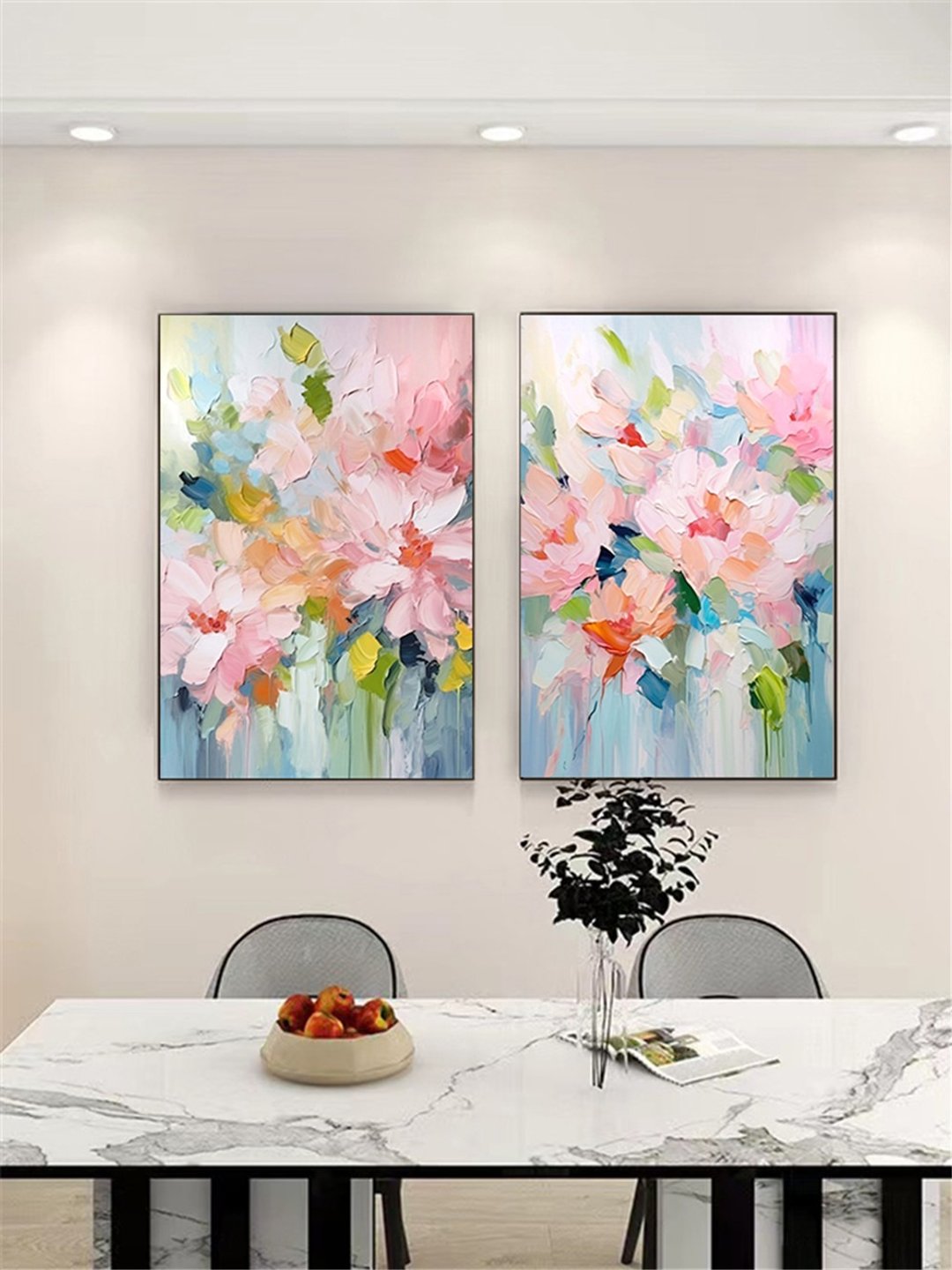 繁花 手绘油画/抽象/原创商品/装饰画/挂画/客厅/走廊/沙发背景画 - 海报/装饰画/版画 - 亚麻 多色