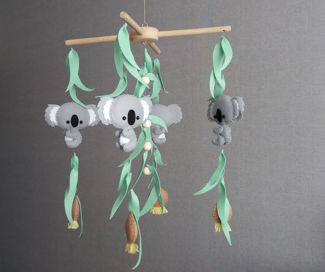 Koala mobile, Koala bear mobile, Koala nursery decor, Koala bear gifts, Koala - 玩具/玩偶 - 其他材质 灰色