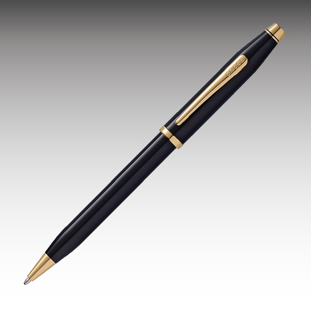 CROSS Century II 新世纪黑亮漆金夹23K原子笔免费刻字 (原厂正货 - 圆珠笔/中性笔 - 其他金属 黑色