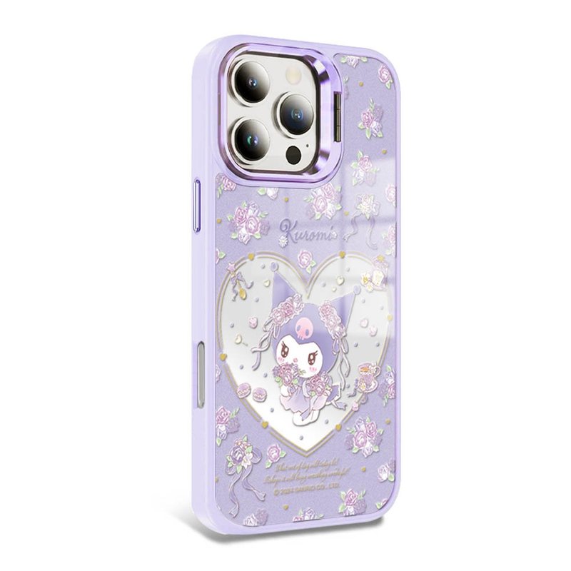 iPhone全系列军规防摔合金框隐形立架镜面磁吸壳-捧花酷洛米-紫框 - 手机壳/手机套 - 其他材质 多色