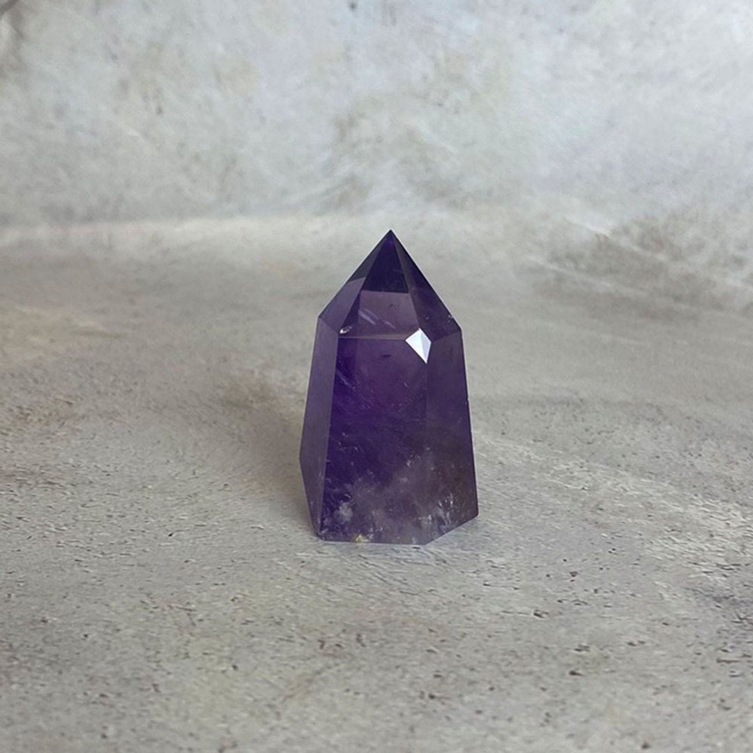 水晶柱- 紫水晶 办公室疗愈微景观 设备摆饰 一物一图 - 摆饰 - 宝石 紫色
