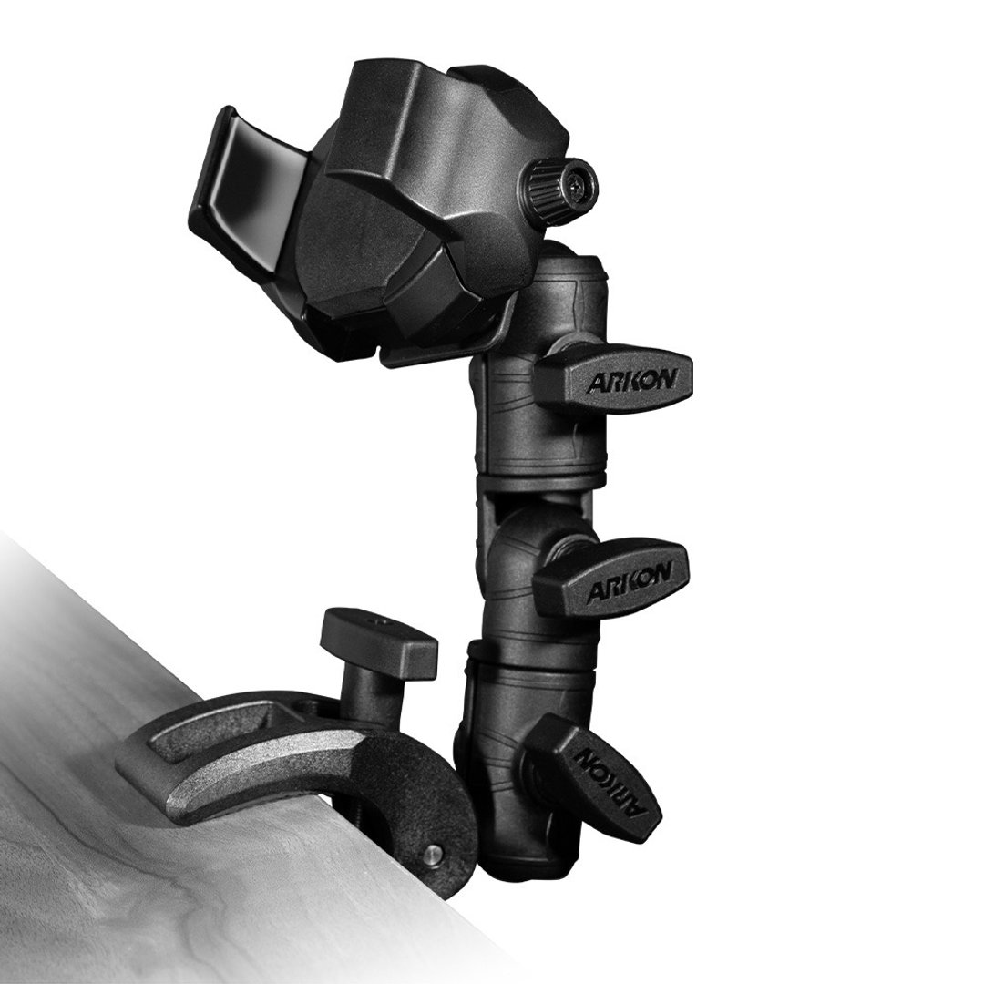 Arkon RoadVise Ultra 系列 多功能强力蟹钳夹 6 寸 OCTO 棘轮多角 - 手机座/防尘塞 - 塑料 