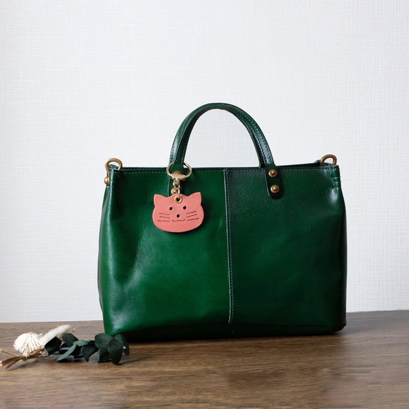 数量限定！植鞣牛革两用手提斜肩包 通勤包 绿色 - 侧背包/斜挎包 - 真皮 绿色