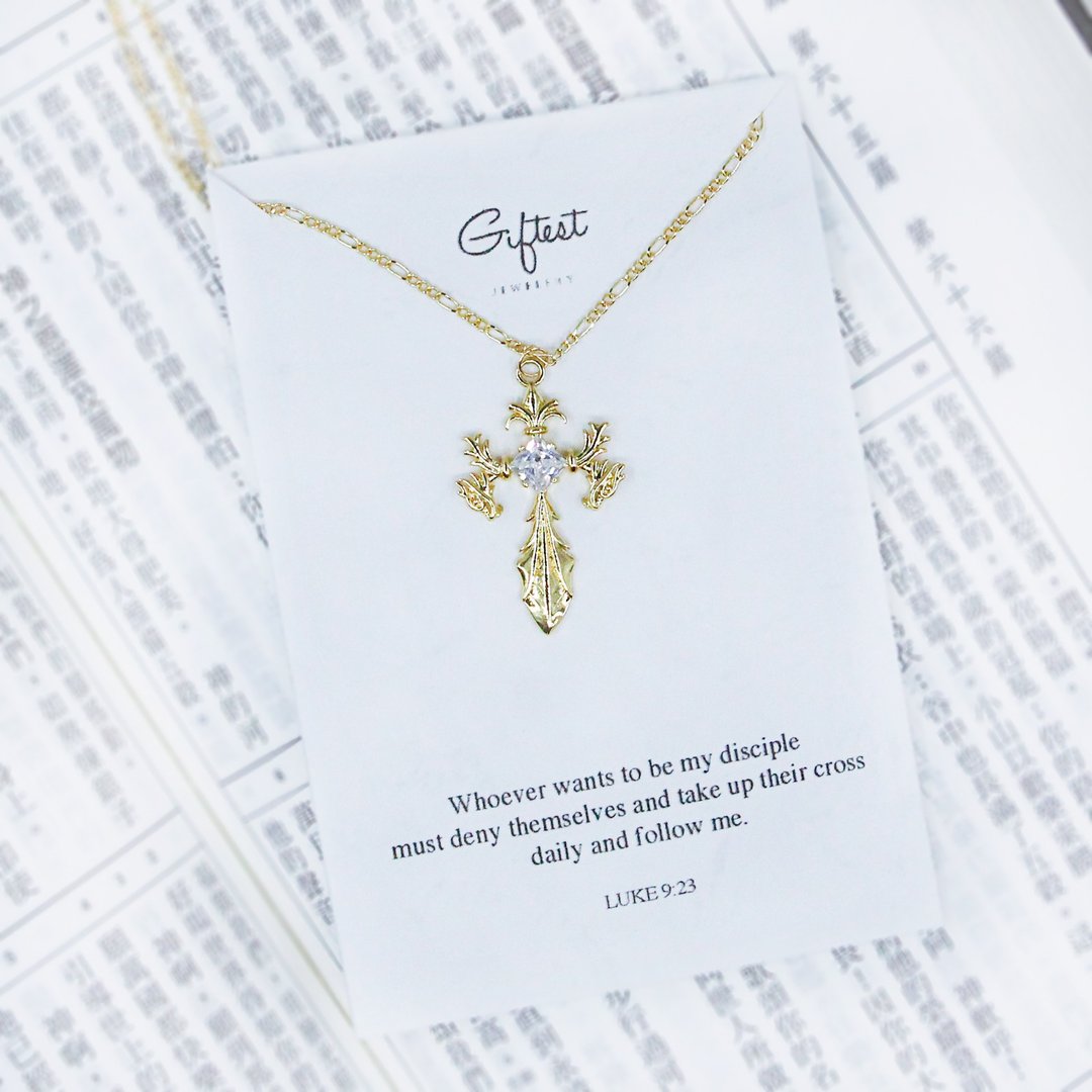 Giftest 18K镀金 / 救赎 基督教耶稣福音饰品项链圣经N16 - 项链 - 贵金属 金色