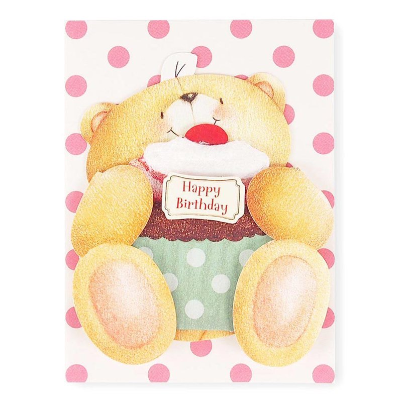 坐着吃甜点【Hallmark-ForeverFriends-立体卡片 生日祝福】 - 卡片/明信片 - 纸 多色