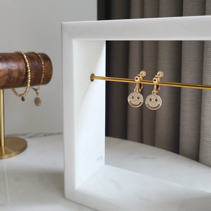 微笑曙光 - 大微笑锆石耳环 - 耳环/耳夹 - 其他材质 