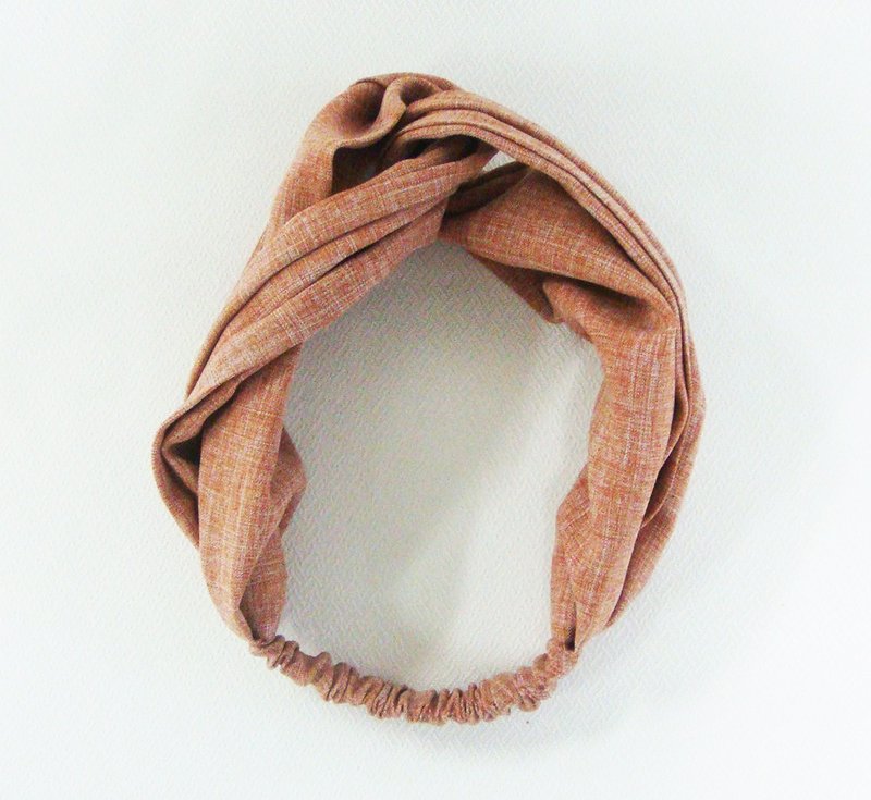 ( 完售 )限量出炉 - 焦糖柚香颂- 千晨 双环 手工 松紧 发带 - 发饰 - 聚酯纤维 橘色