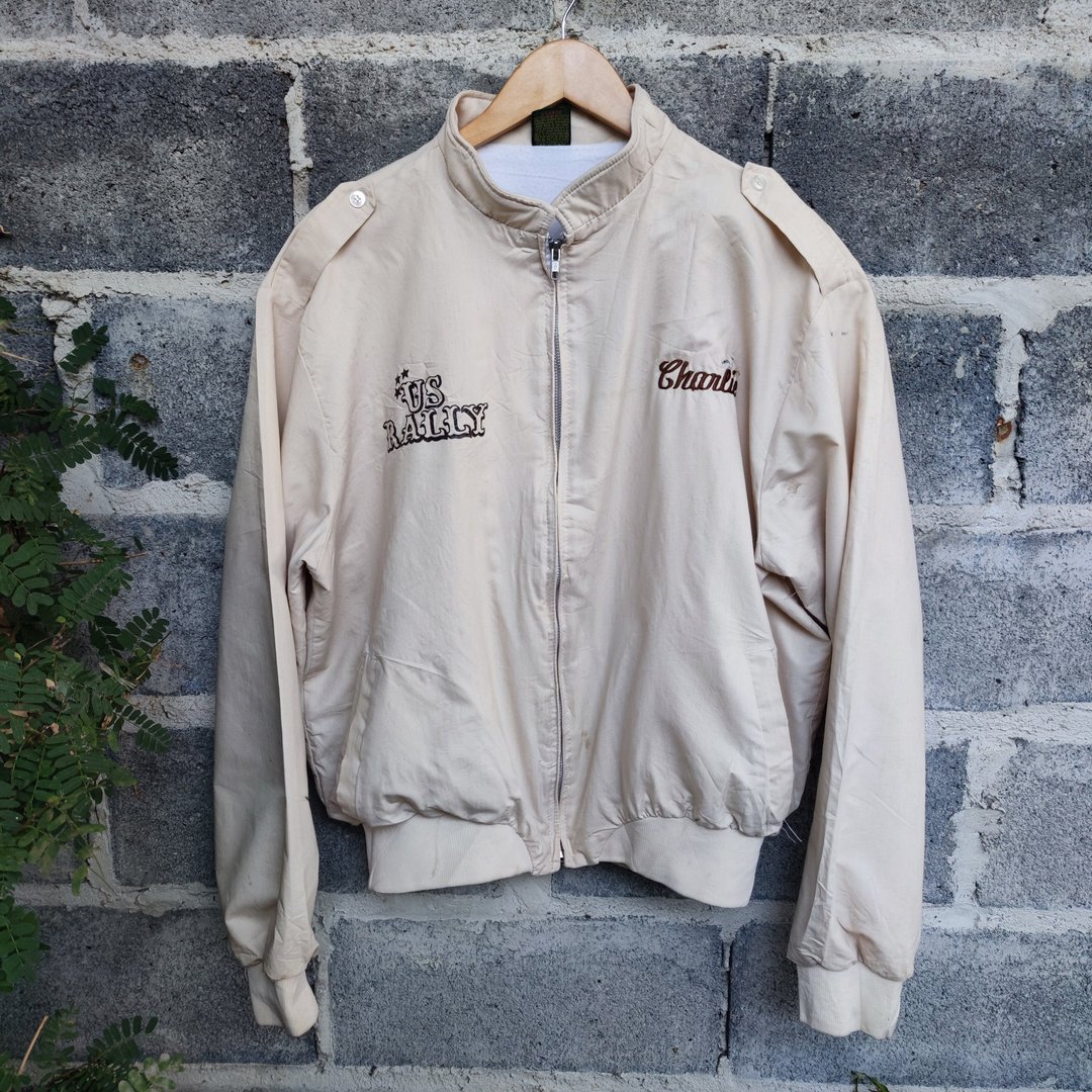 Avanti US Rally Racing Jacket 古着夹克 - 男装外套 - 棉．麻 卡其色