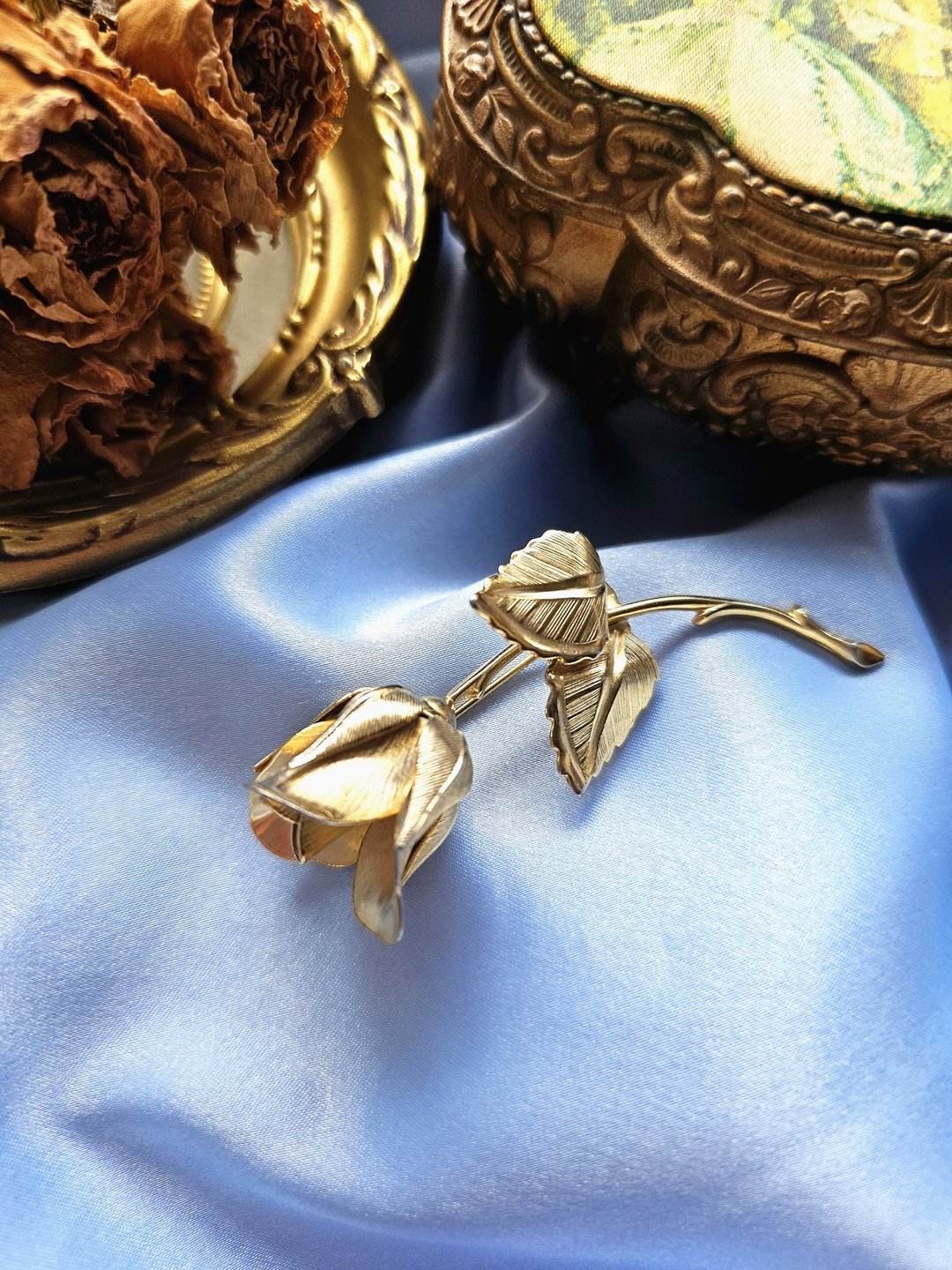 经典Giovanni玫瑰胸针/别针/复古珠宝首饰美国西洋古董饰品 - 胸针 - 其他金属 